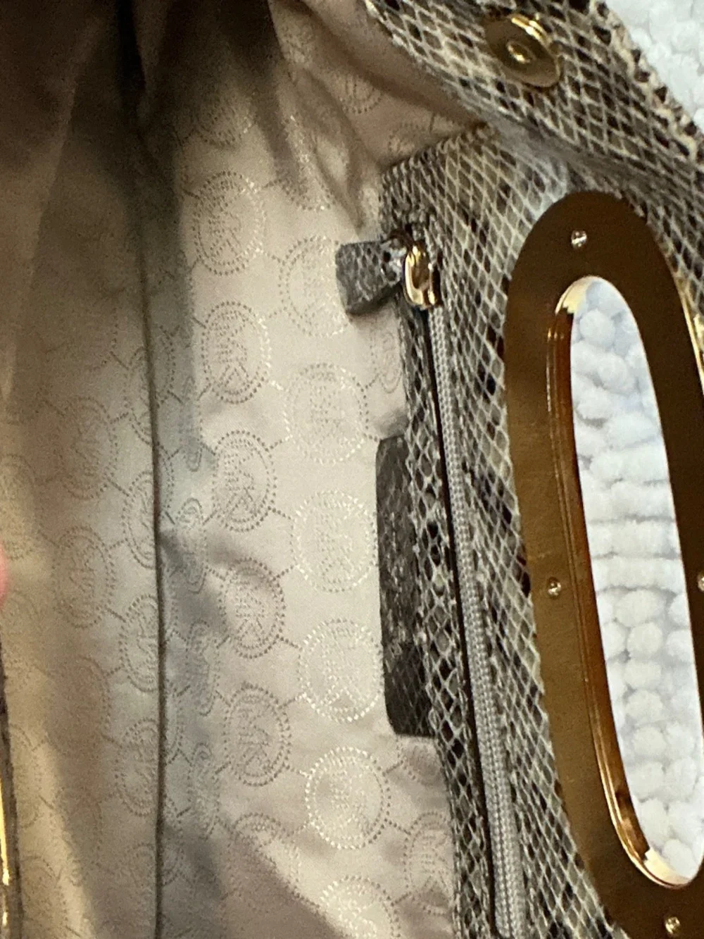 Michael Kors Snakeskin Embossed Clutch NWOT Gold Hardware 13x8.5 w Dust bag